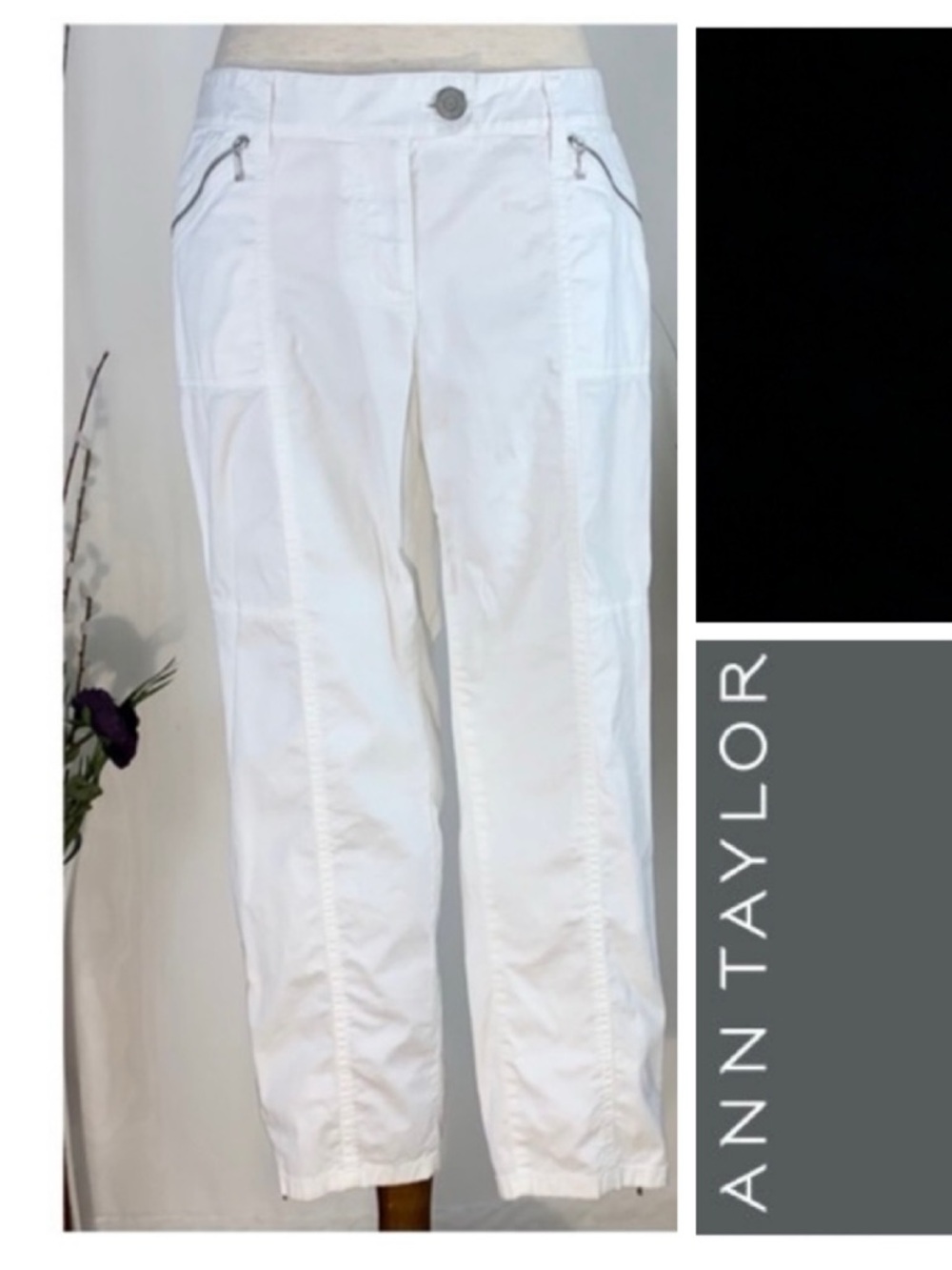 Ann Taylor white cropped jeans.